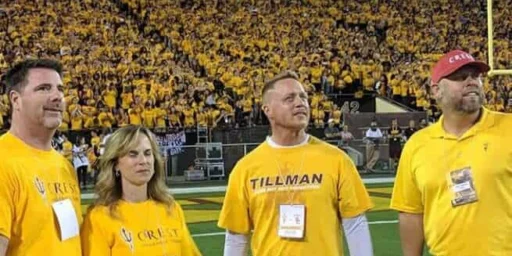 Crest Insurance staff on the field at an Arizona State football game