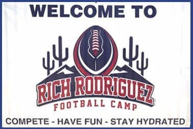 Rich Rodriguez Football Camp welcome banner