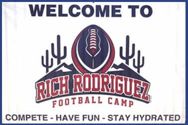 Rich Rodriguez Football Camp welcome banner