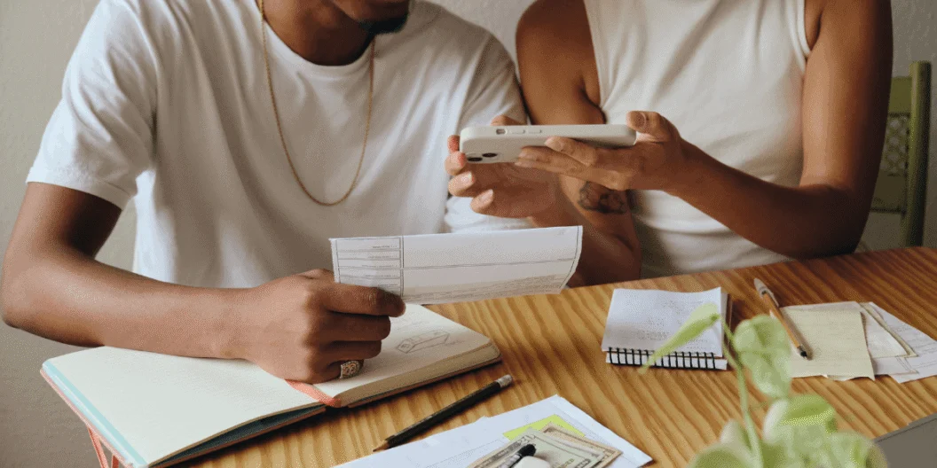 People going over finances