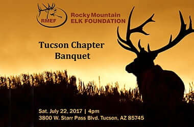 Rocky Mountain Elk Foundation Tucson Chapter Banquet flyer with an elk silhouette
