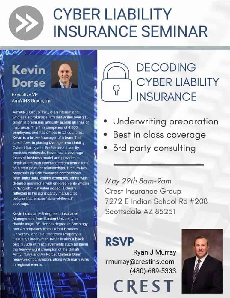 Crest Cyber Liability Insurance Seminar flyer