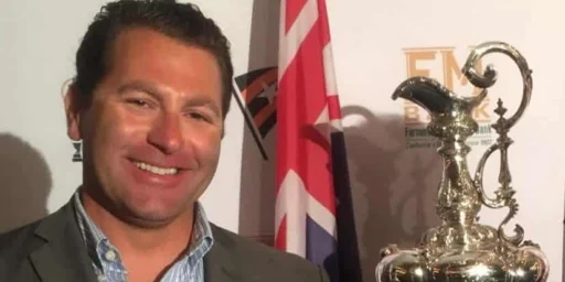 PJ Jacquelin II with the America's Cup trophy