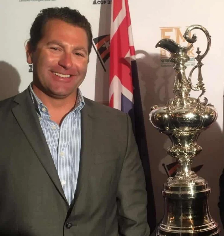 PJ Jacquelin II with the America's Cup trophy